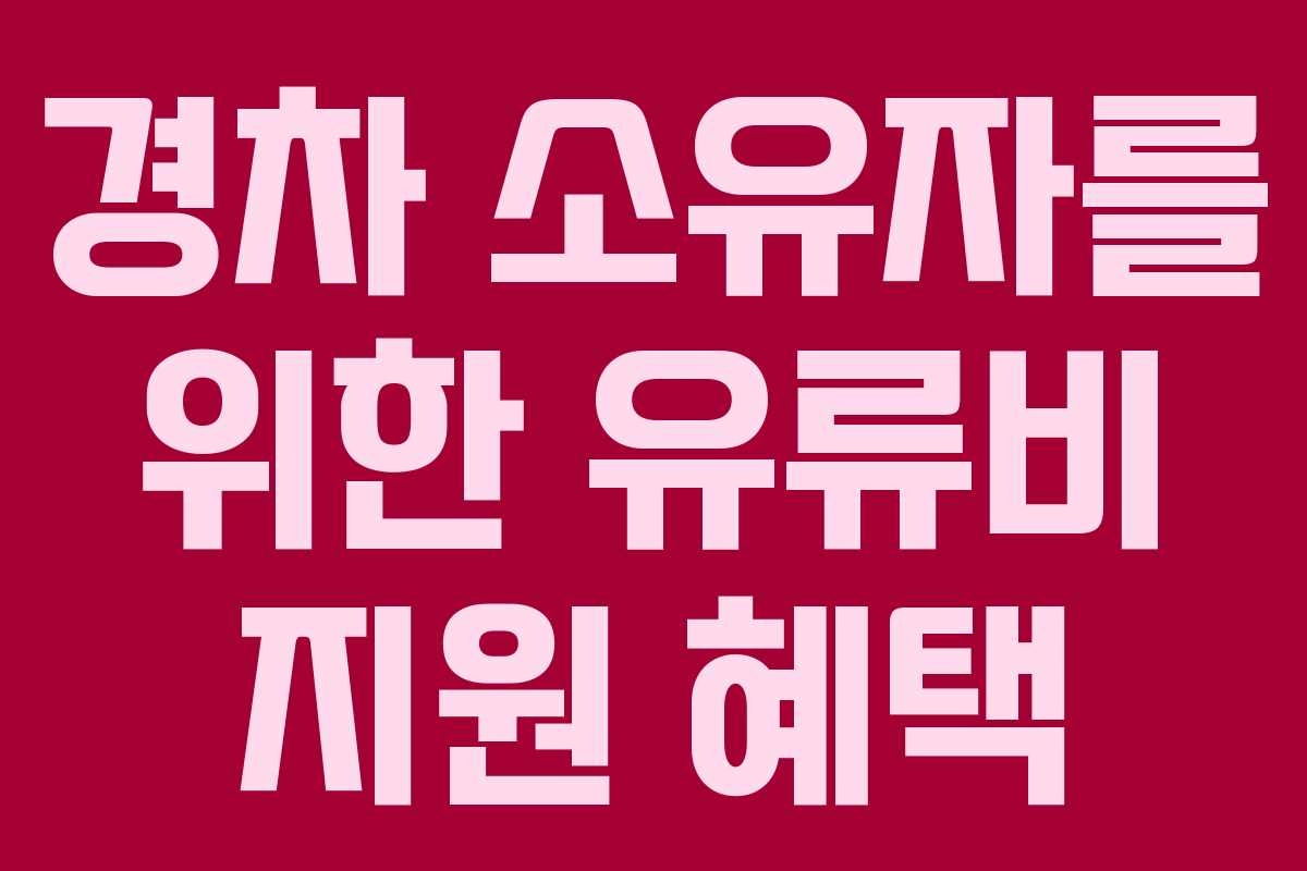 경차 소유자를 위한 유류비 지원 혜택