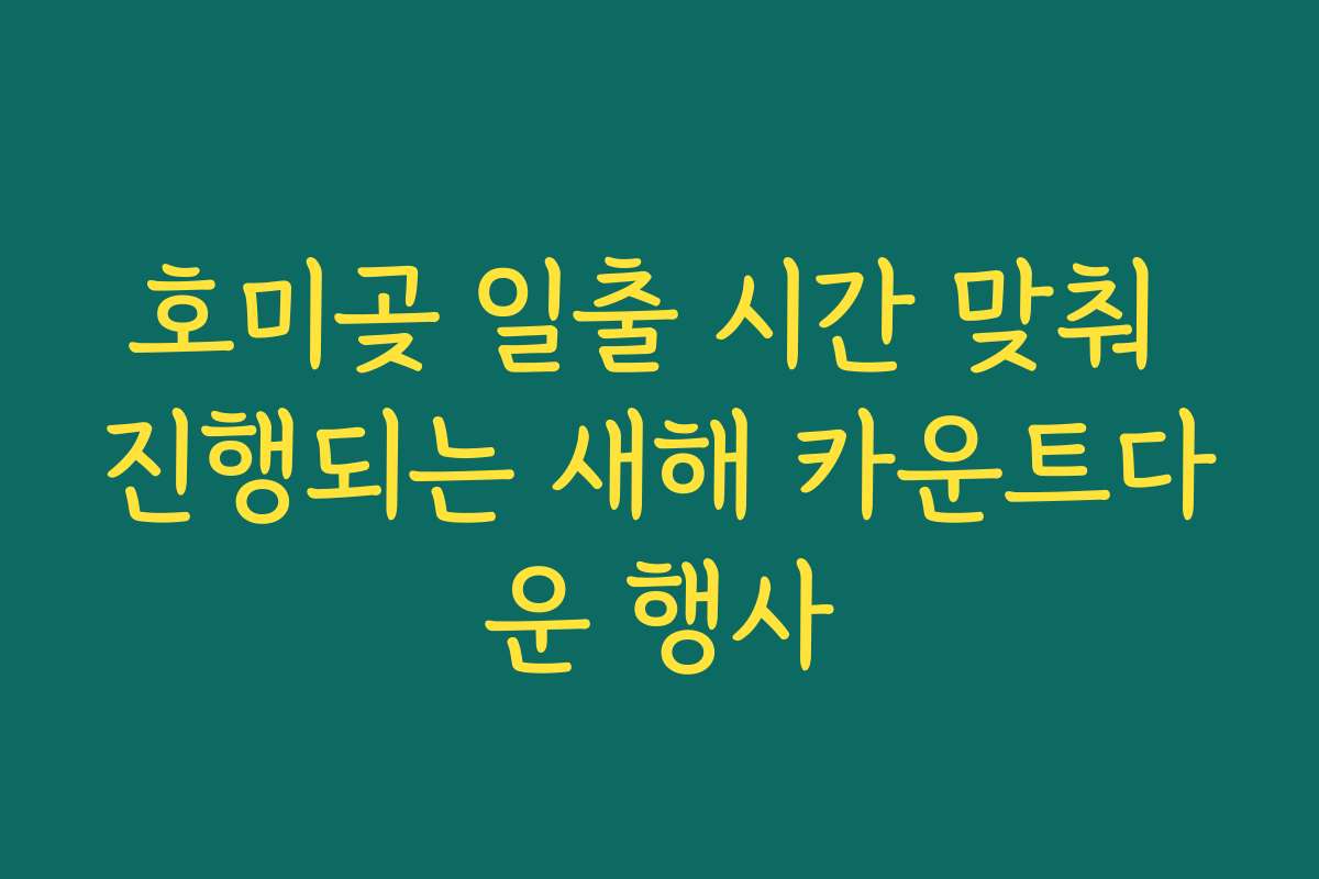 호미곶 일출 시간 맞춰 진행되는 새해 카운트다운 행사