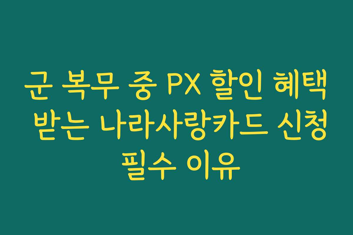 군 복무 중 PX 할인 혜택 받는 나라사랑카드 신청 필수 이유