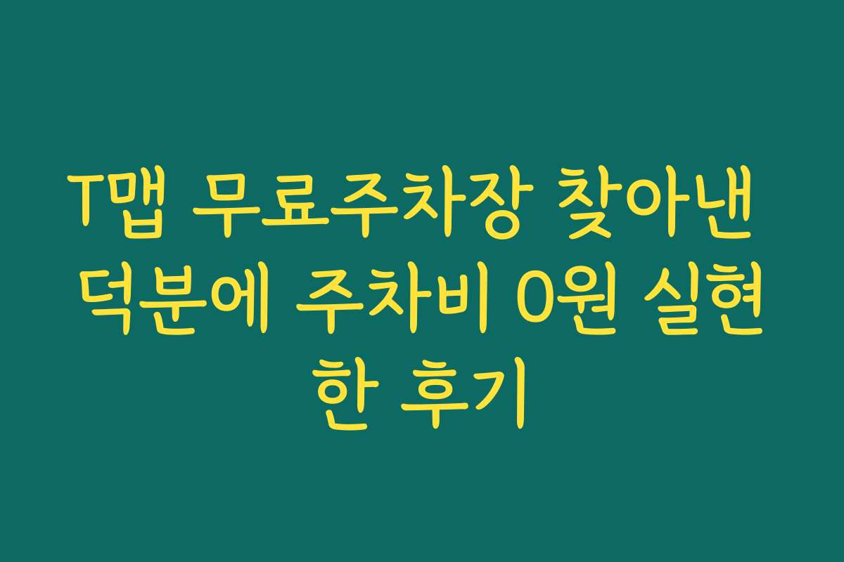T맵 무료주차장 찾아낸 덕분에 주차비 0원 실현한 후기