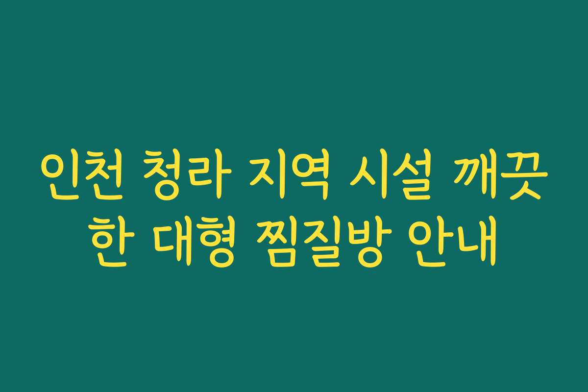 인천 청라 지역 시설 깨끗한 대형 찜질방 안내